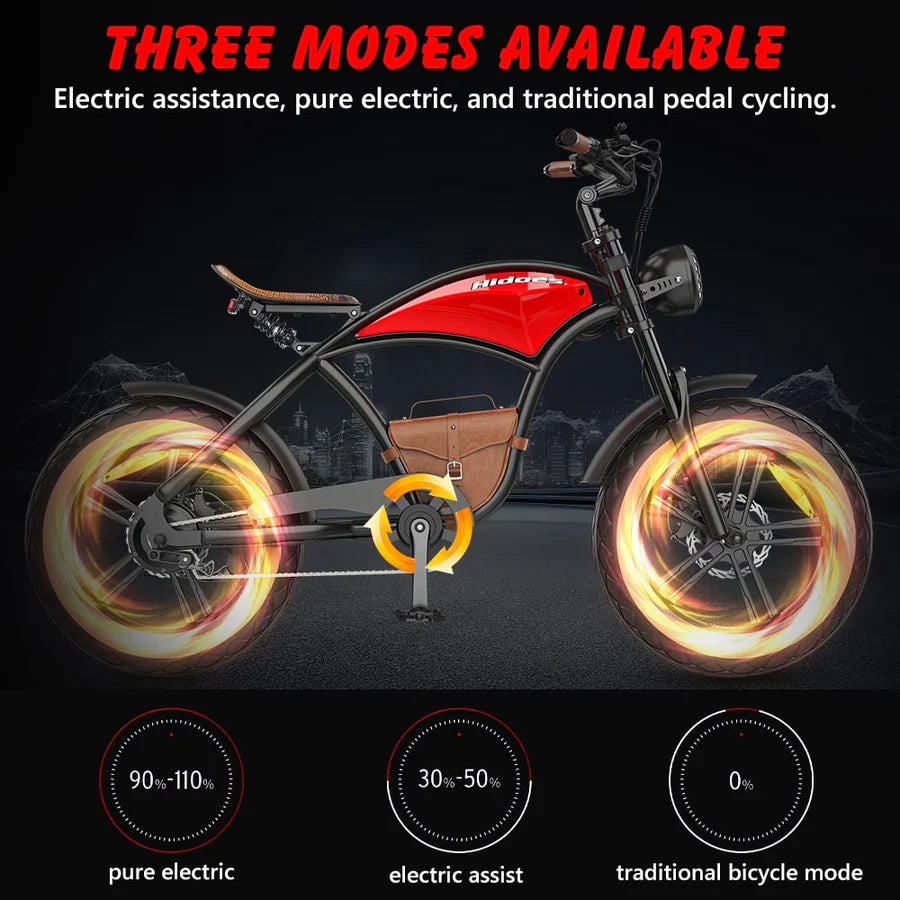 HIDOES B10 Fat Tire Mountain Electric Bike 1000WLift Up E-Bike£840.00