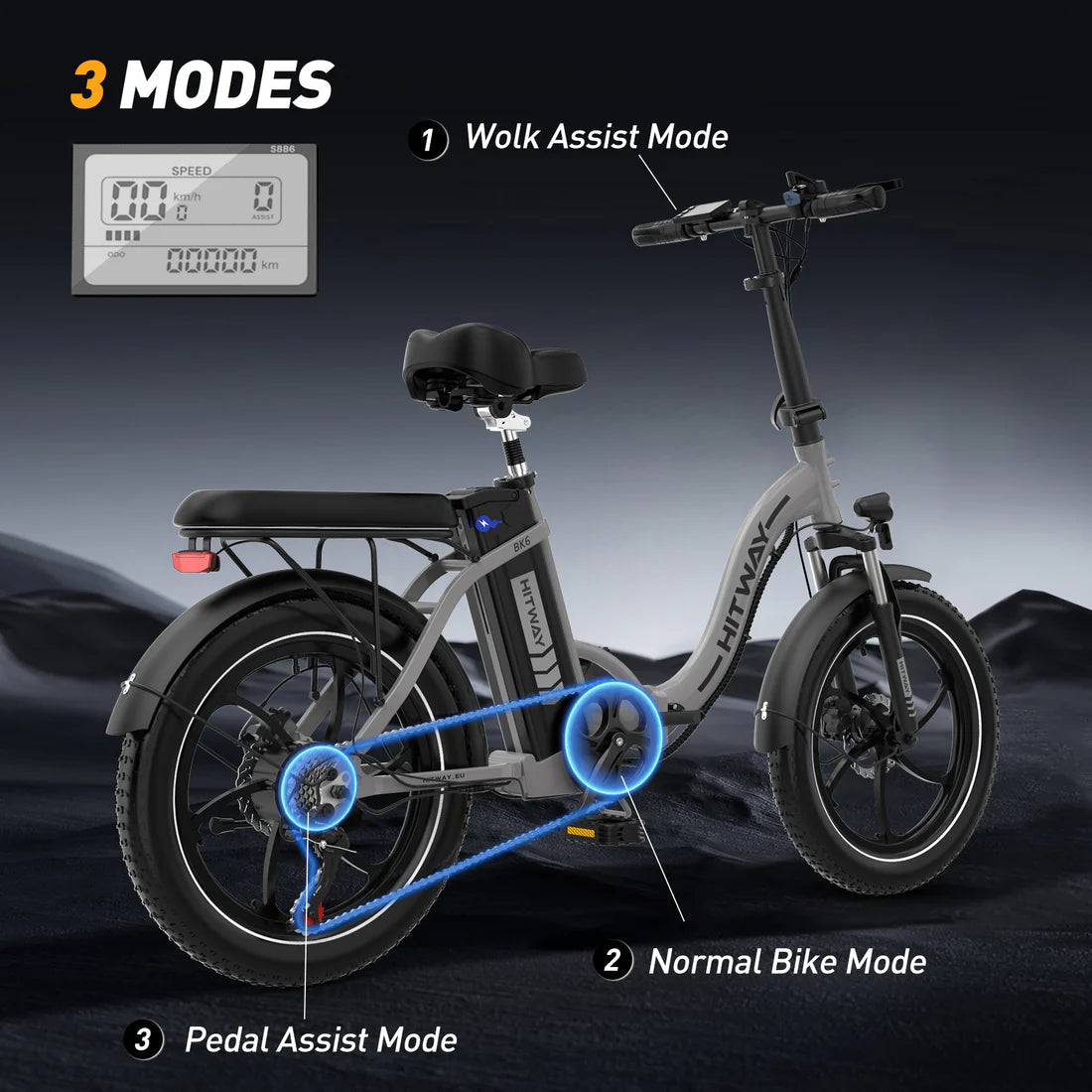 HITWAY BK6S Folding Electric BikeLift Up E-Bike£649.0HITWAY BK6S Folding Electric Bike