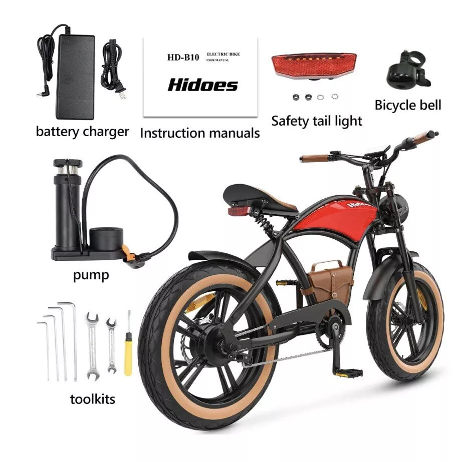 HIDOES B10 Fat Tire Mountain Electric Bike 1000WLift Up E-Bike£840.00